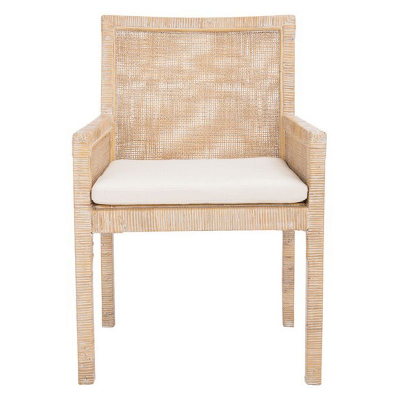 Safavieh - Sarai Accent Chair W/ Cushion - White - Grey White Wash - ACH6520B