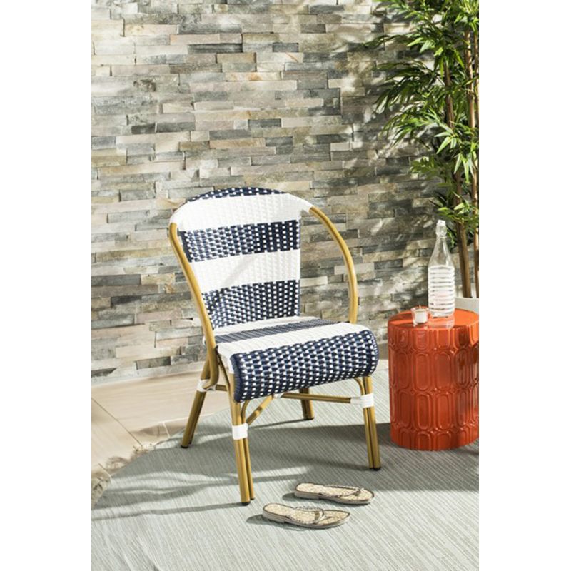 Safavieh - Sarita Side Chair - Navy - White  (Set of 2) - PAT4009A-SET2
