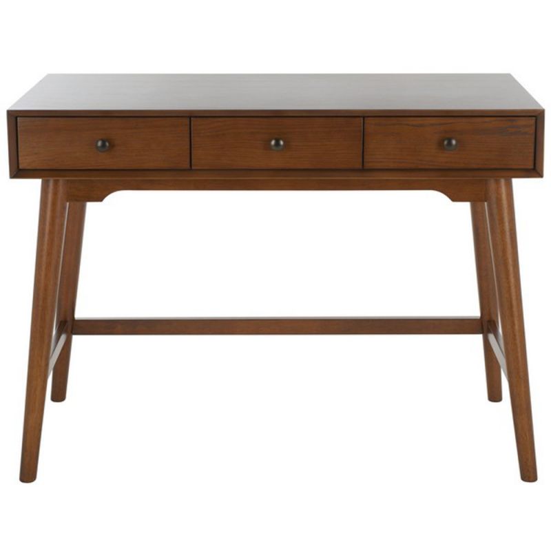 Safavieh - Scully 3 Drawer Desk - Medium Oak - Antique Gold - DSK6401C