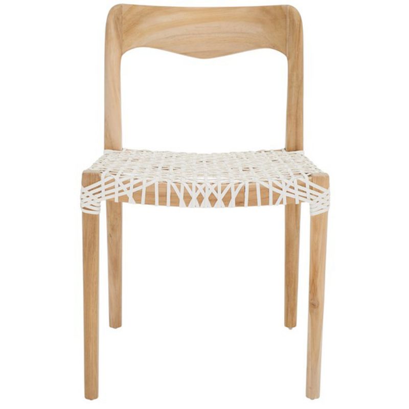 Safavieh - Sezja Leather Dining Chair - Off White - Natural - DCH1205A