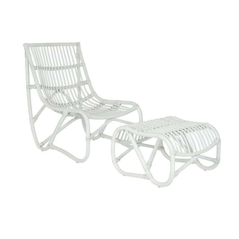 Safavieh - Shenandoah Chair/Ottoman - White - FOX6526A