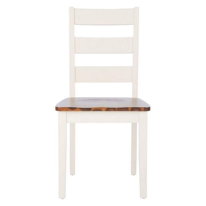 Safavieh - Silio Ladder Back Dining Chair - White - Natural  (Set of 2) - DCH9213A-SET2