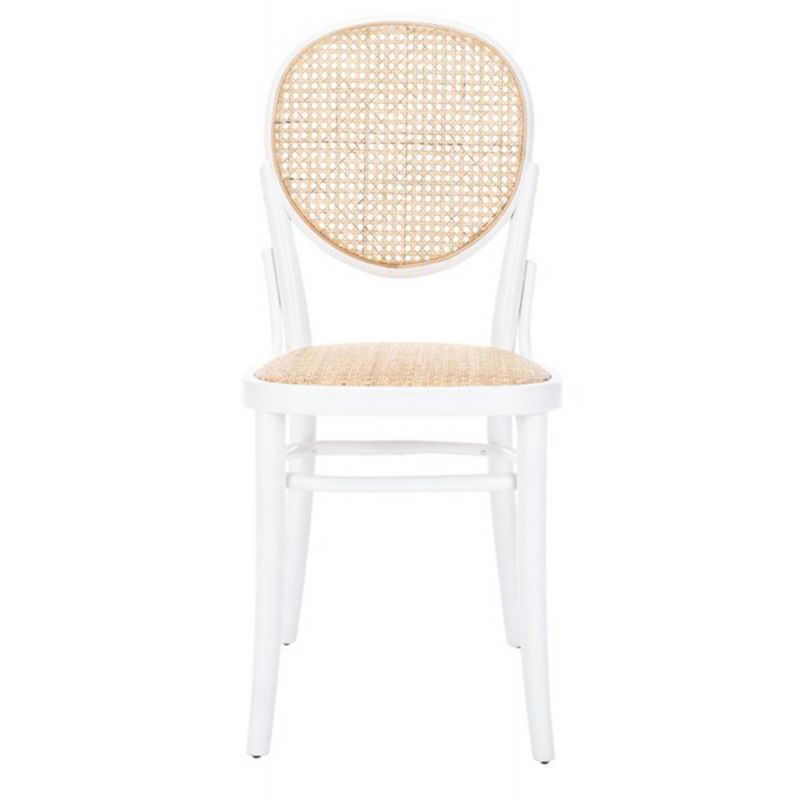 Safavieh - Sonia Cane Dining  Chair - White - Natural  (Set of 2) - DCH9504A-SET2