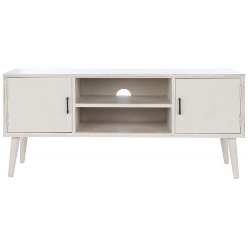 Safavieh - Sorrel Mid - Century Media Stand - Distressed White  - MED5701A