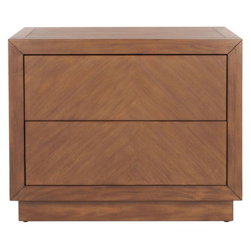 Safavieh - Couture - Steve 2 Drawer Wood Nightstand - Brown - SFV7700A