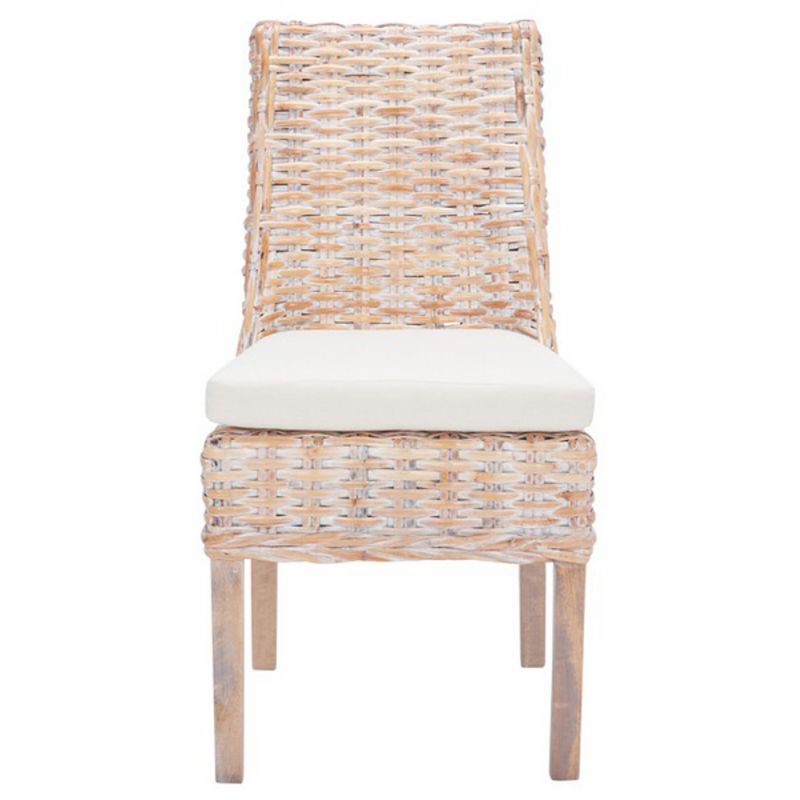 Safavieh - Suncoast Side Chair W/ Cushion - White - White Washed  (Set of 2) - FOX6540A-SET2