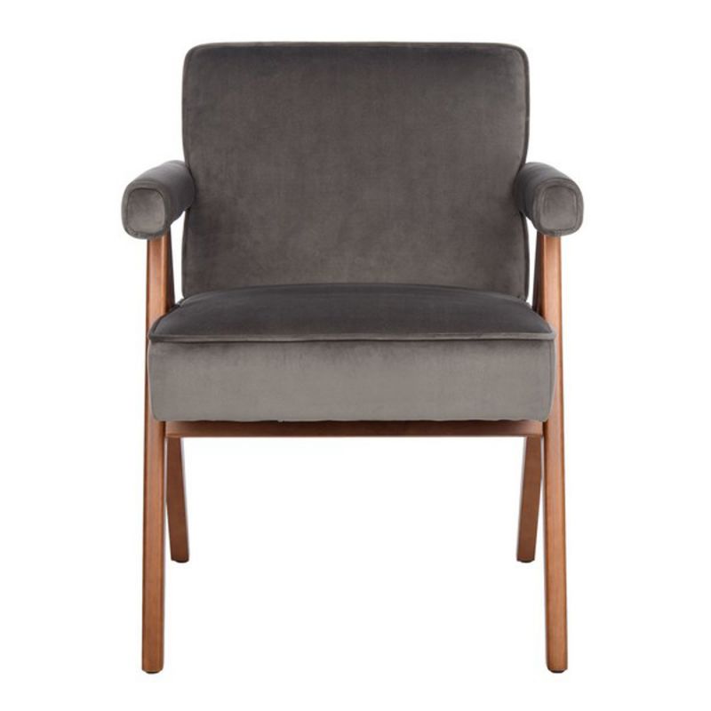 Safavieh - Suri Mid Century Arm Chair - Dark Grey - Walnut - ACH4508B