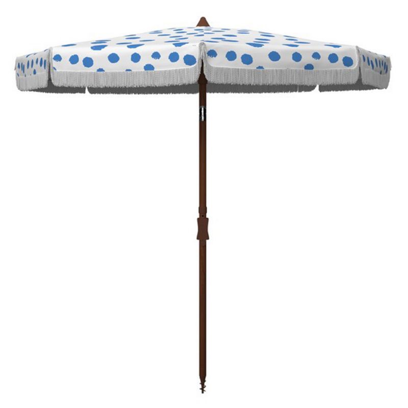 Safavieh - Sydney 6.5' Beach Umbrella - Baby Blue - White - PAT8502C