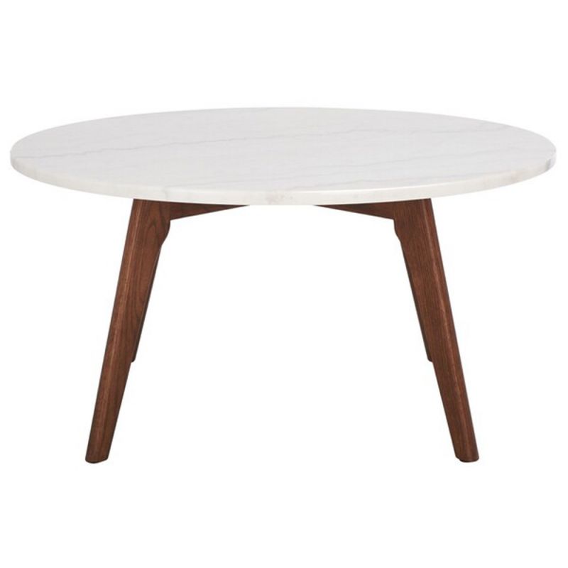 Safavieh - Syrio Round Marble Coffee Table - Marble - Walnut - COF8100A