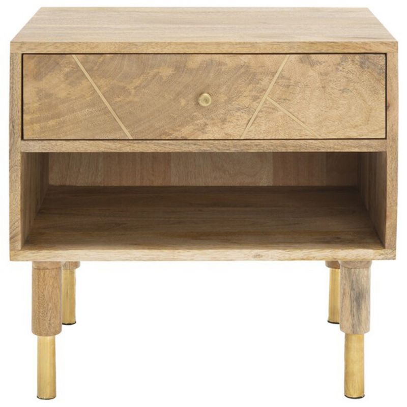 Safavieh - Taft 1 Drawer Nightstand - Natural - NST9012A