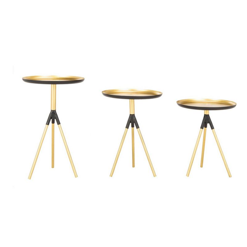 Safavieh - Talon Metal Side Table Set Of - Gold - Black - FOX4523A