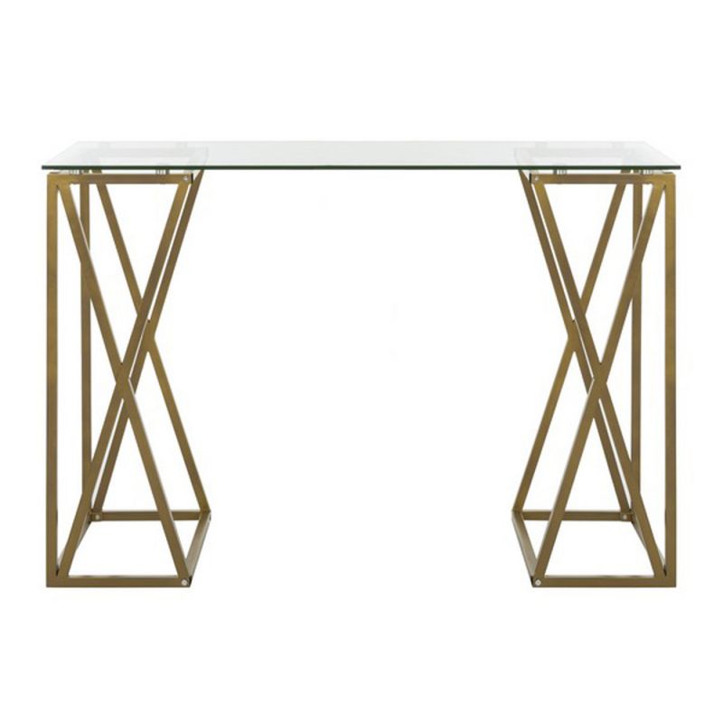Safavieh - Theresa Glass Top Desk - Clear - Gold - DSK2202A