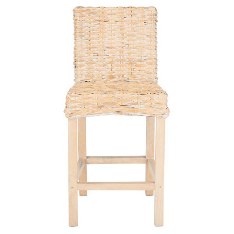 Safavieh - Tobie Rattan Counter Stool - White Washed - BST6501D