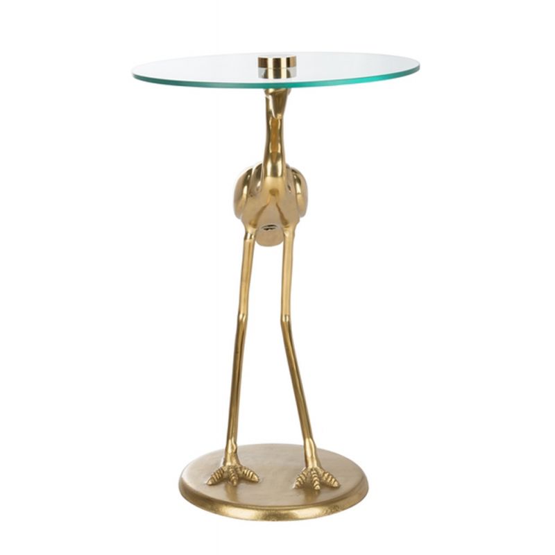 Safavieh - Tori Crane Base Accent Table - Gold - Glass - ACC4600A