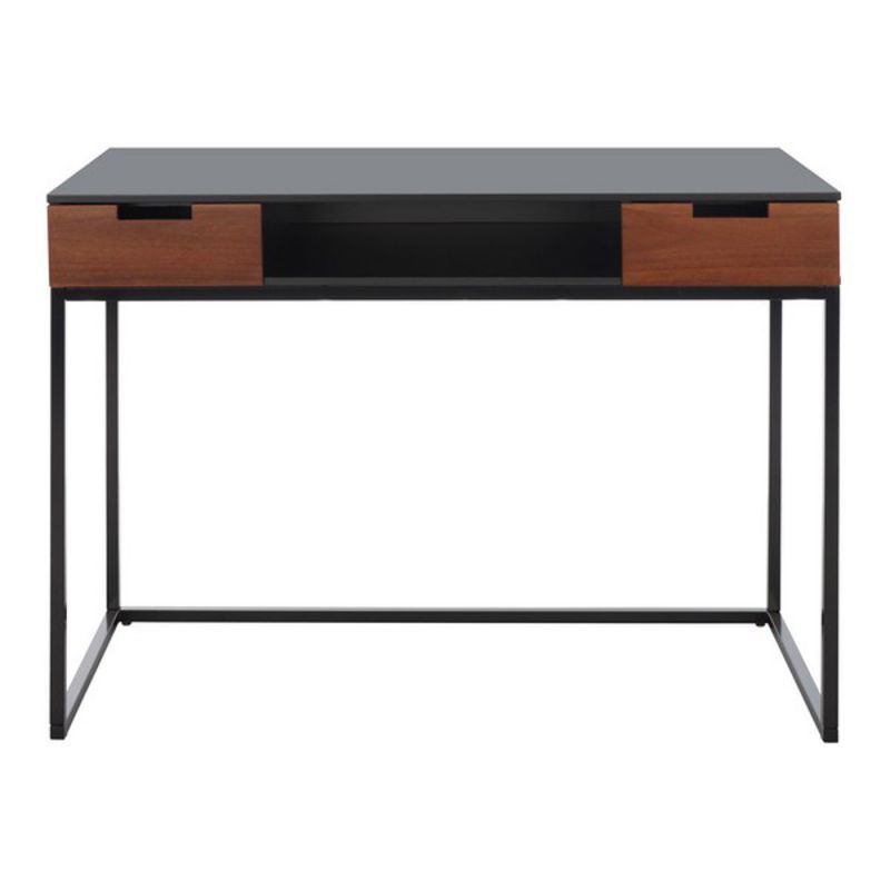 Safavieh - Vance 2 Drawer 1 Shelf Desk - Black - Brown - DSK5013A