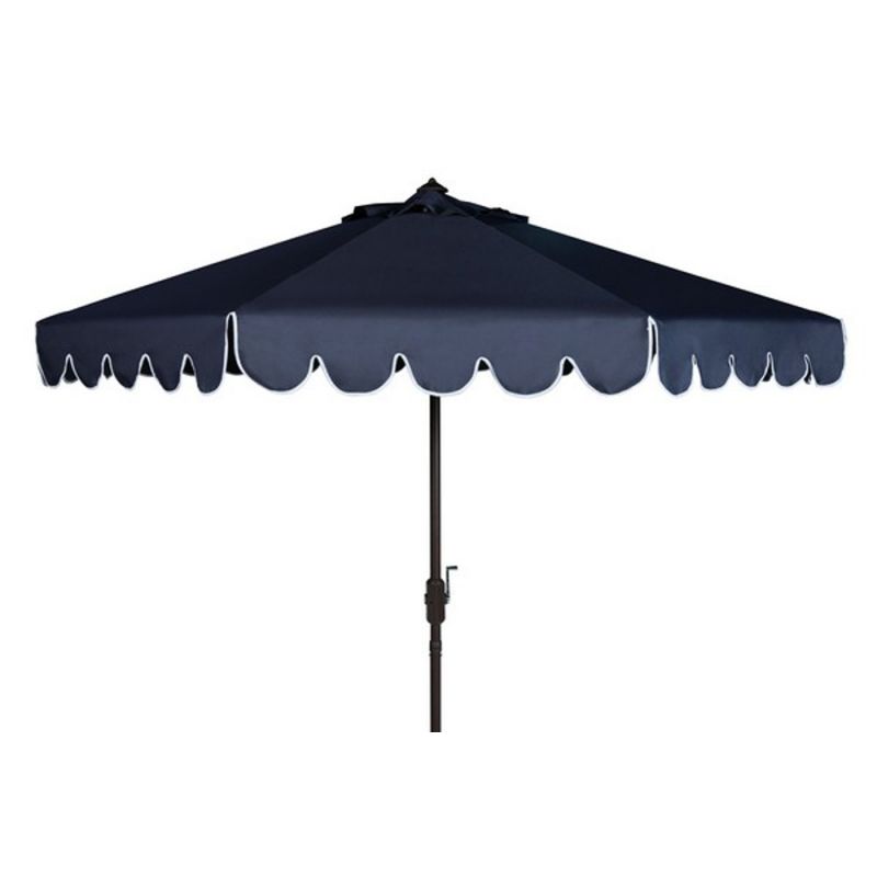 Safavieh - Venice 11Ft Crank Umbrella - Navy - White - PAT8110A