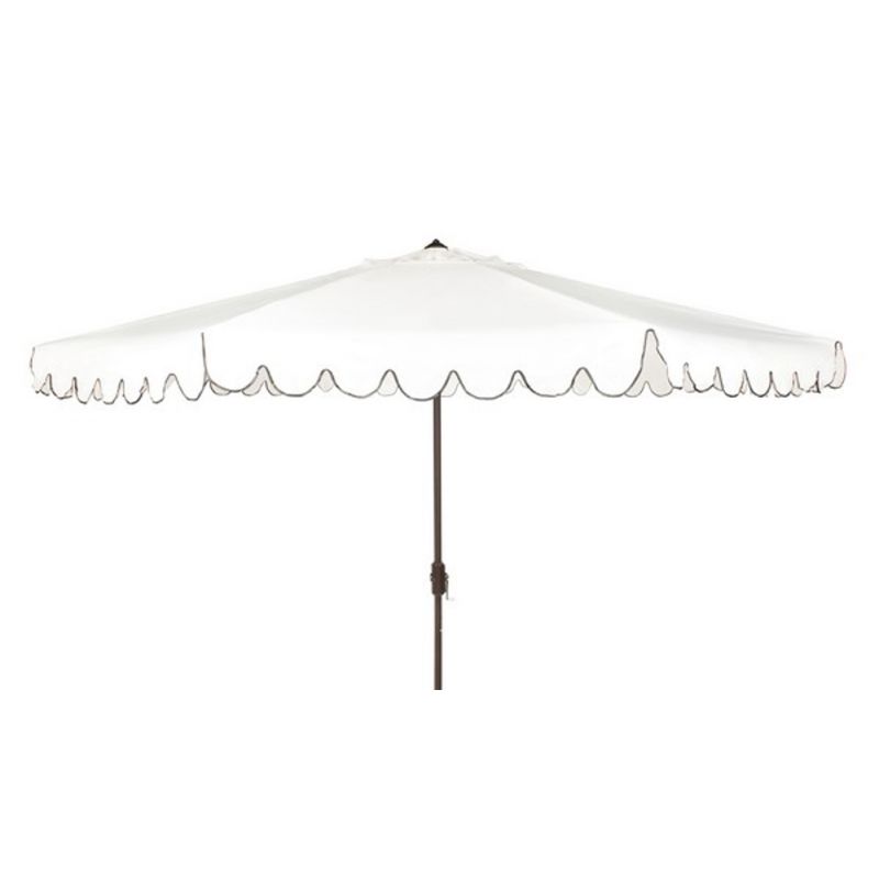 Safavieh - Venice 11Ft Crank Umbrella - White - Black - PAT8110E