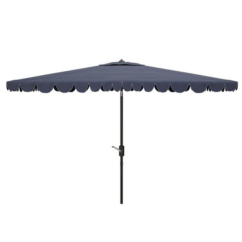 Safavieh - Venice 6.5X10 Rect Umbrella - Navy - White - PAT8310A