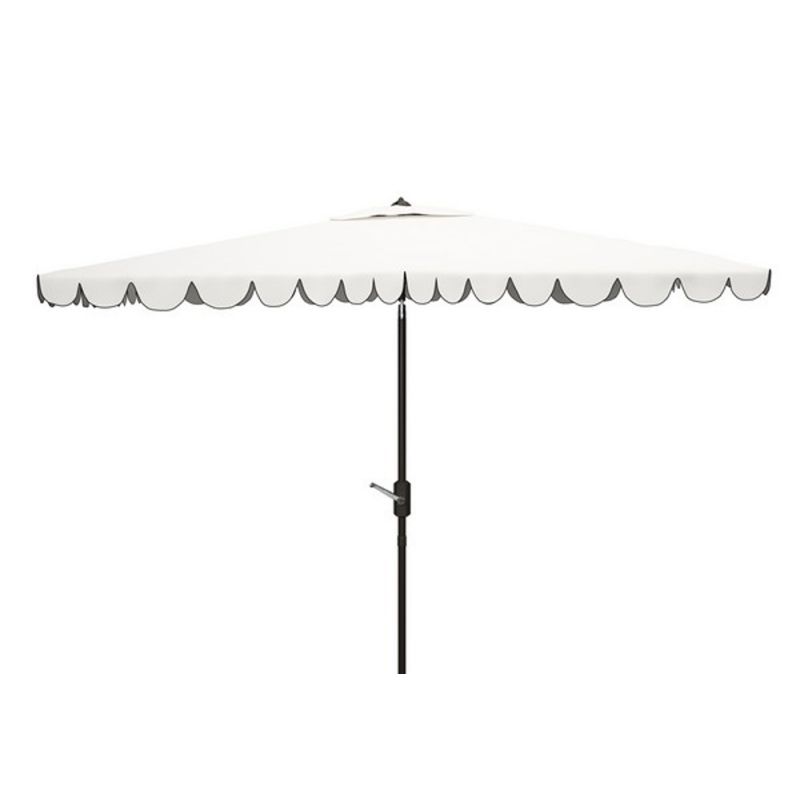 Safavieh - Venice 6.5X10 Rect Umbrella - White - Black - PAT8310E