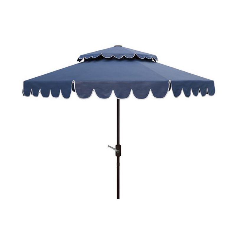 Safavieh - Venice 9Ft Double Top Umbrella - Navy - White - PAT8210A