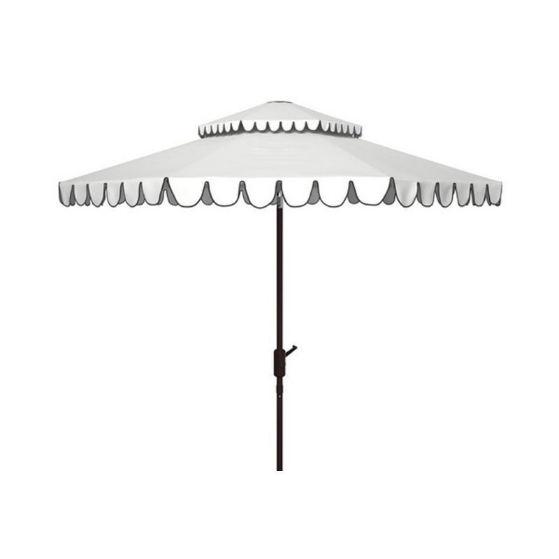 Safavieh - Venice 9Ft Double Top Umbrella - White - Black - PAT8210E