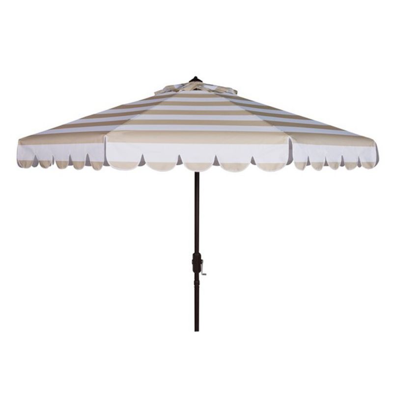 Safavieh - Vienna 11Ft Crank Umbrella - Beige - White - PAT8111A