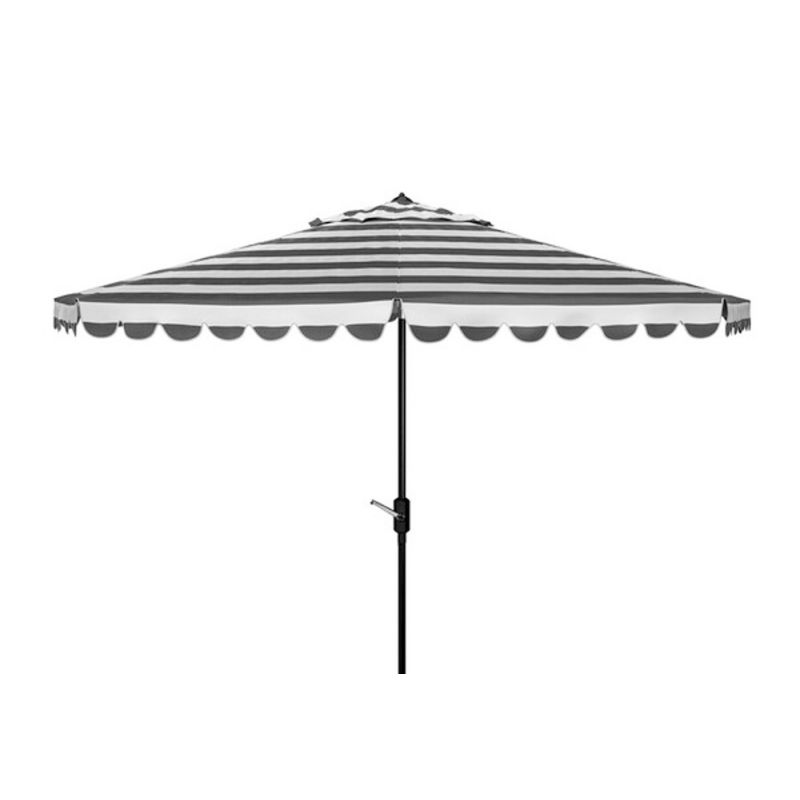 Safavieh - Vienna 11Ft Crank Umbrella - Black - White - PAT8111D