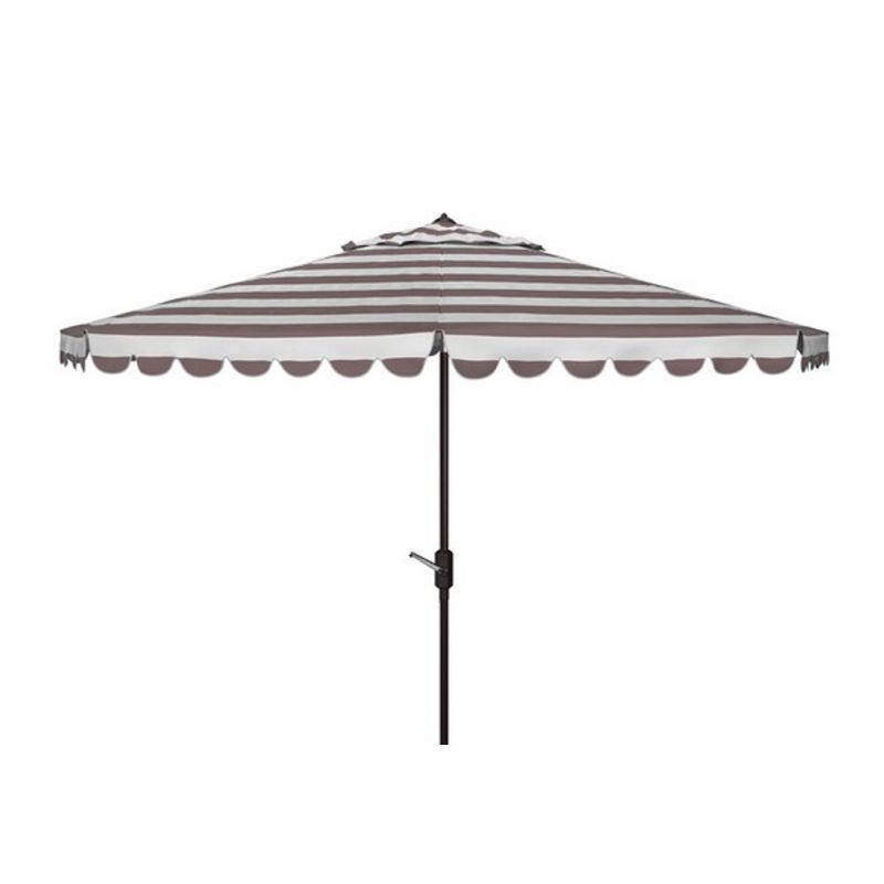Safavieh - Vienna 11Ft Crank Umbrella - Grey - White - PAT8111B