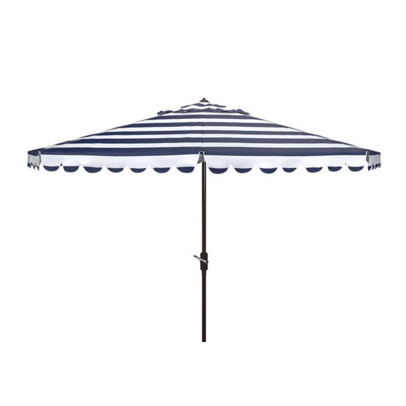 Safavieh - Vienna 11Ft Crank Umbrella - Navy - White - PAT8111C