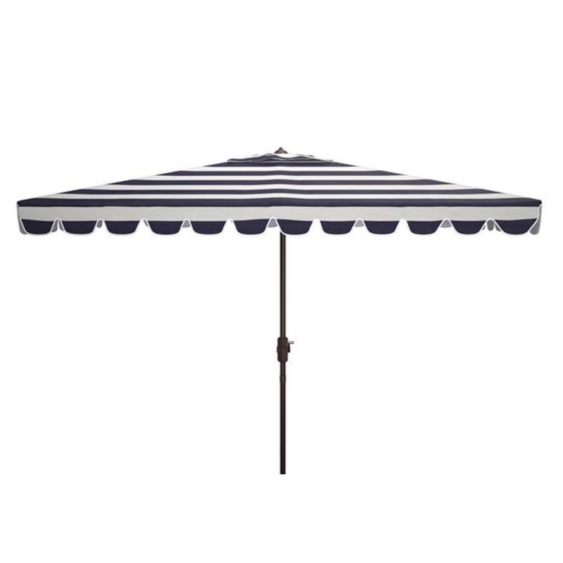 Safavieh - Vienna 6.5X10 Rect Umbrella - Black - White - PAT8311D