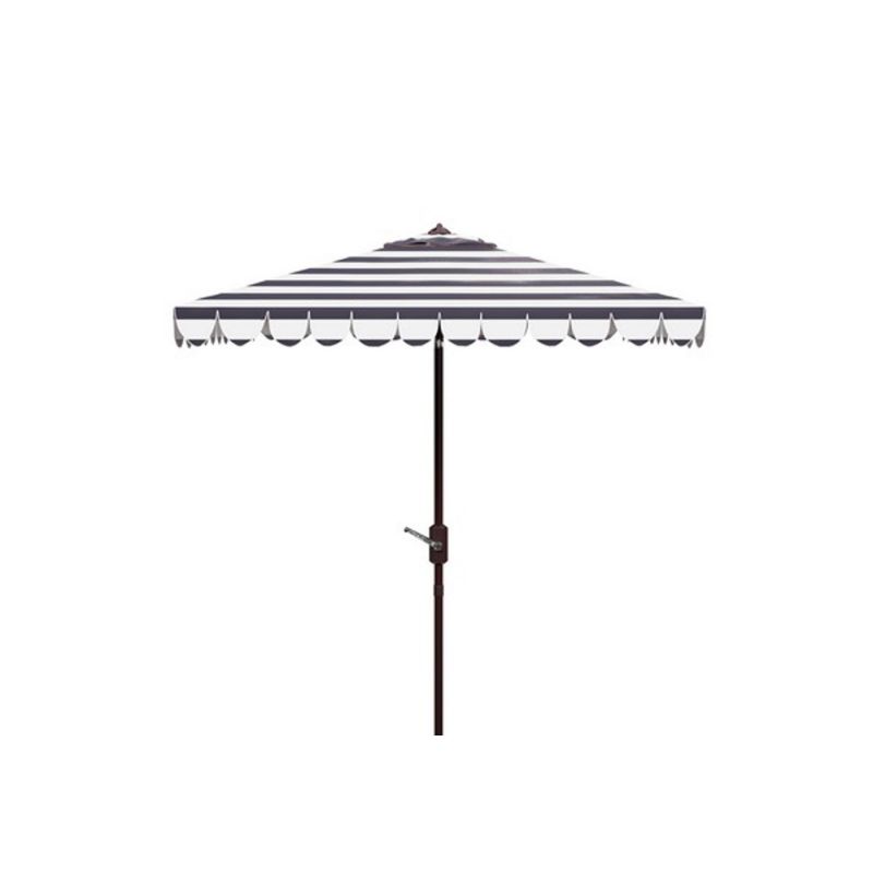 Safavieh - Vienna 7.5'Square Umbrella - Black - White - PAT8411D