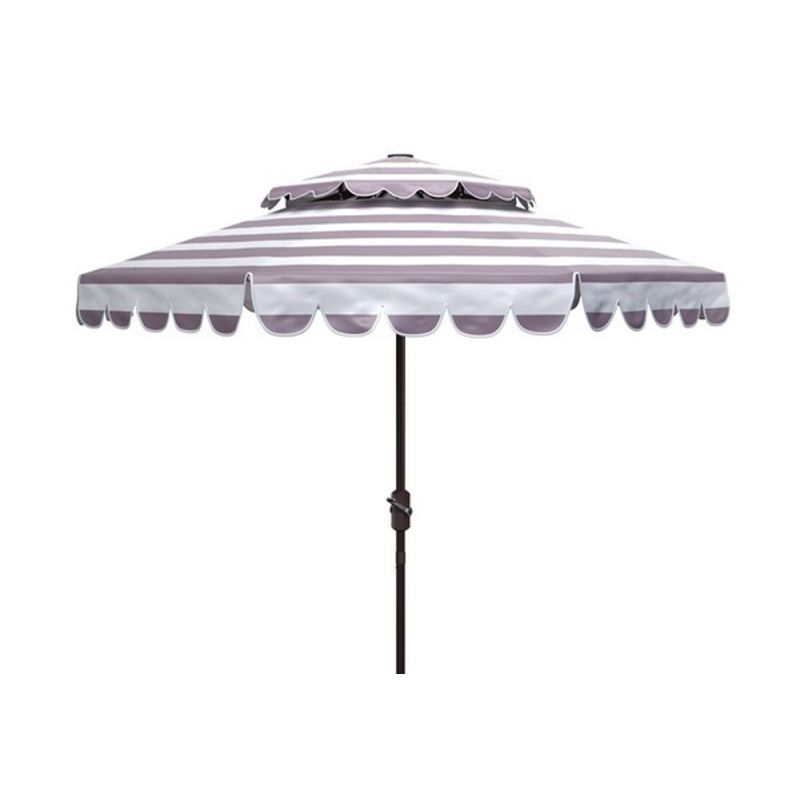 Safavieh - Vienna 9Ft Double Top Umbrella - Grey - White - PAT8211B