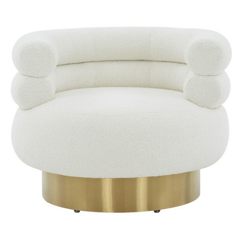 Safavieh - Couture - Wendell Swivel Chair - Ivory - Gold - SFV4802A
