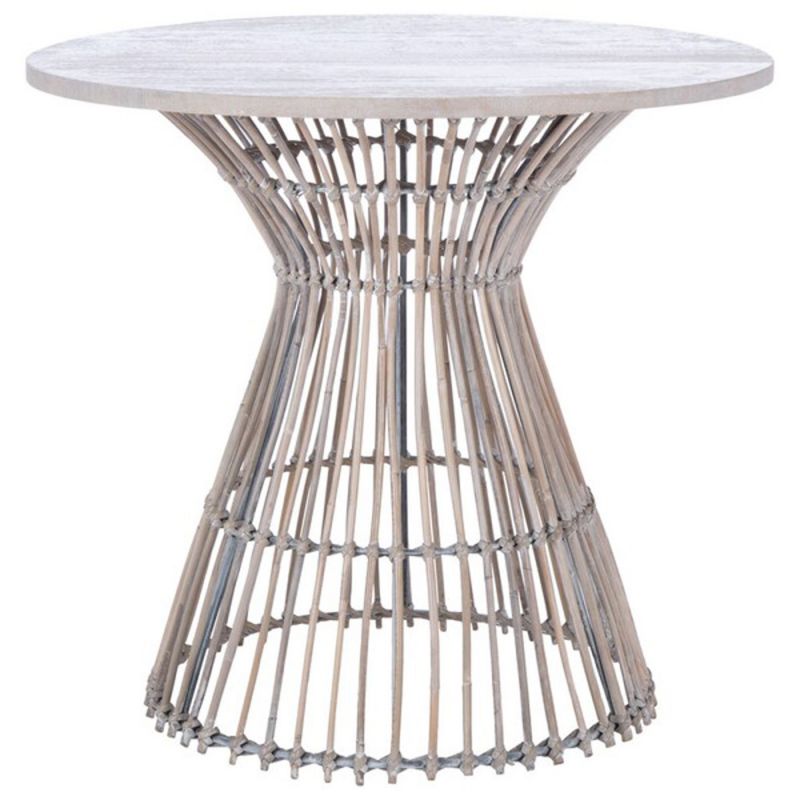 Safavieh - Whent Round Accent Table - Grey White Wash - Black - ACC6500A