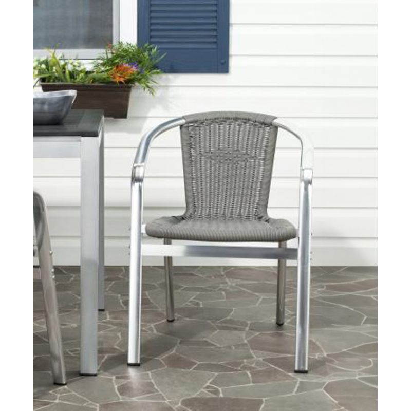 Safavieh - Wrangell Stackable Arm Chair - Grey  (Set of 2) - FOX5207C-SET2