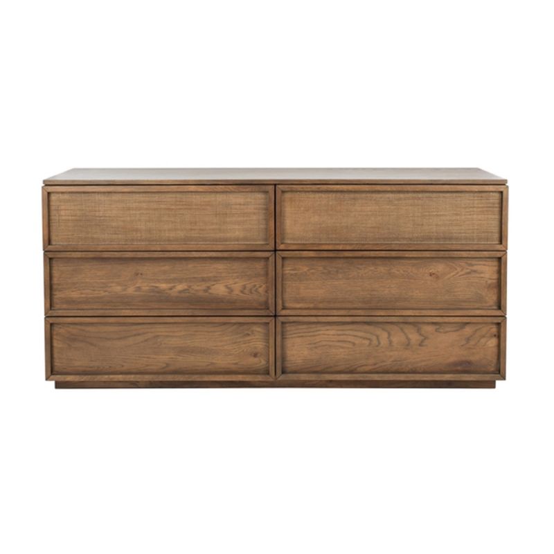 Safavieh - Couture - Zeus 6 Drawer Wood Dresser - Medium Oak - SFV7204A