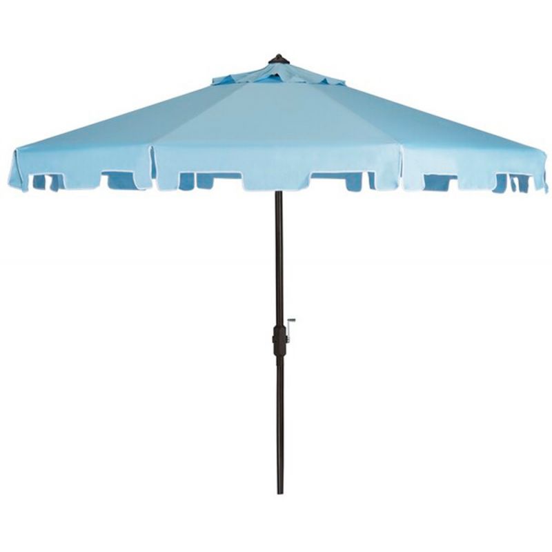 Safavieh - Zimmerman 11Ft Market Umbrella - Baby Blue - White - PAT8100D