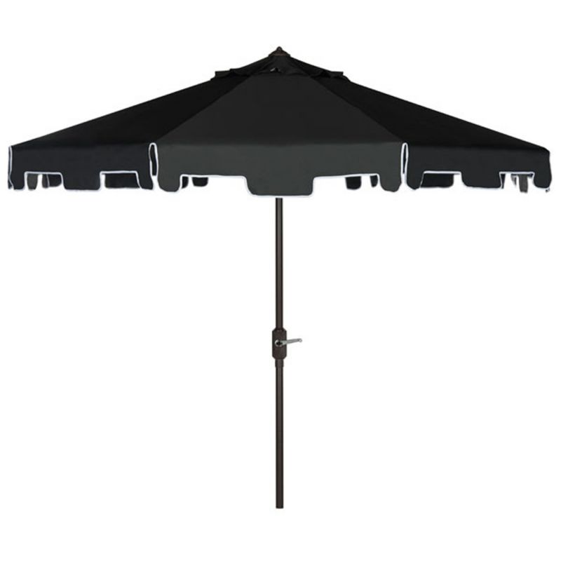 Safavieh - Zimmerman 9 Ft Market Umbrella - Black - White - PAT8000H