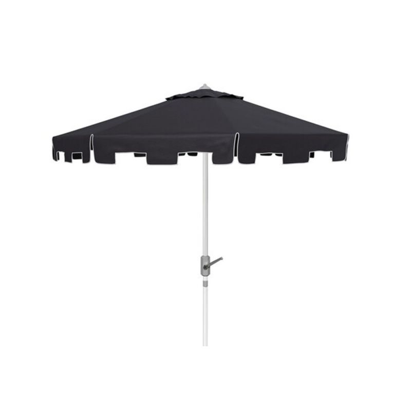 Safavieh - Zimmerman 9 Ft Market Umbrella - Black - White - PAT8000M