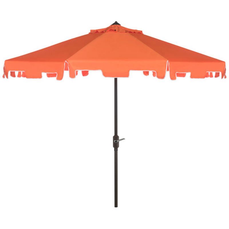 Safavieh - Zimmerman 9 Ft Market Umbrella - Orange - White - PAT8000G