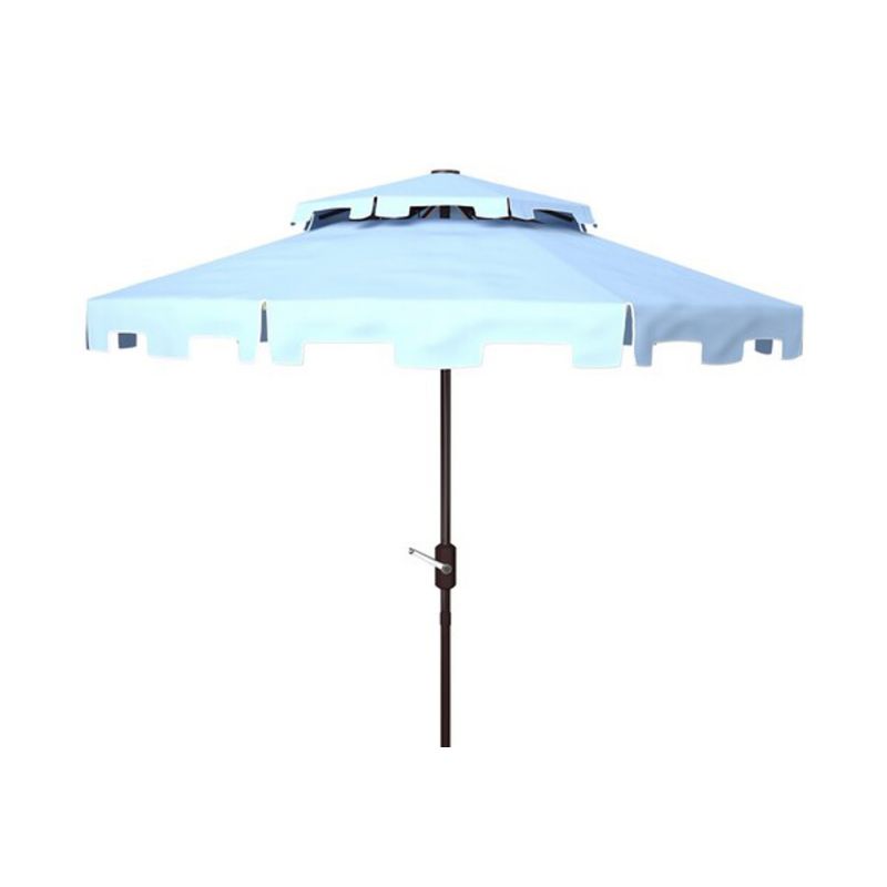 Safavieh - Zimmerman 9Ft Double Top Umbrella - Baby Blue - White - PAT8200D