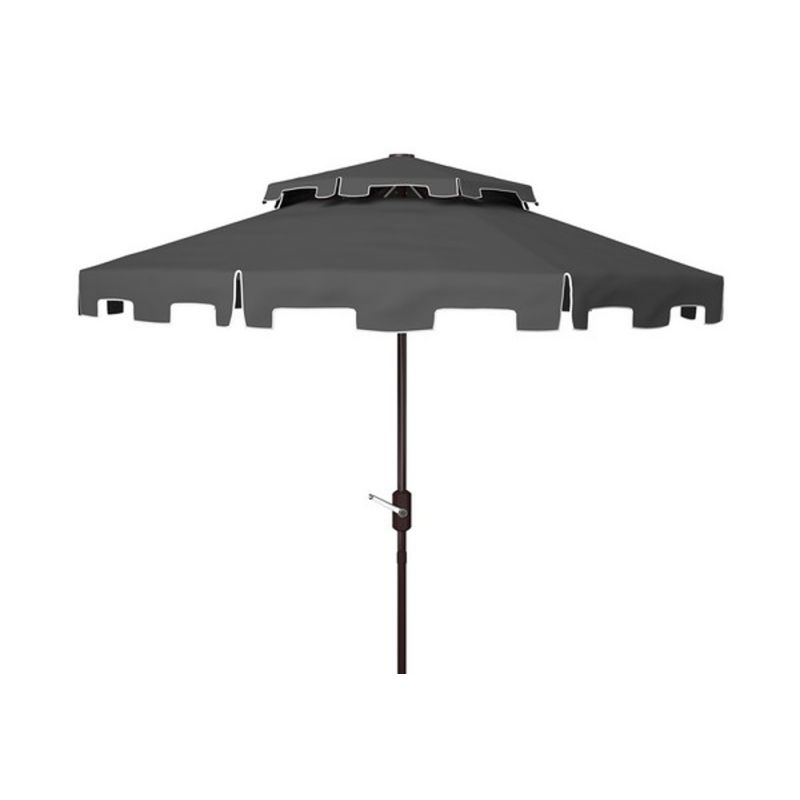 Safavieh - Zimmerman 9Ft Double Top Umbrella - Grey - White - PAT8200E