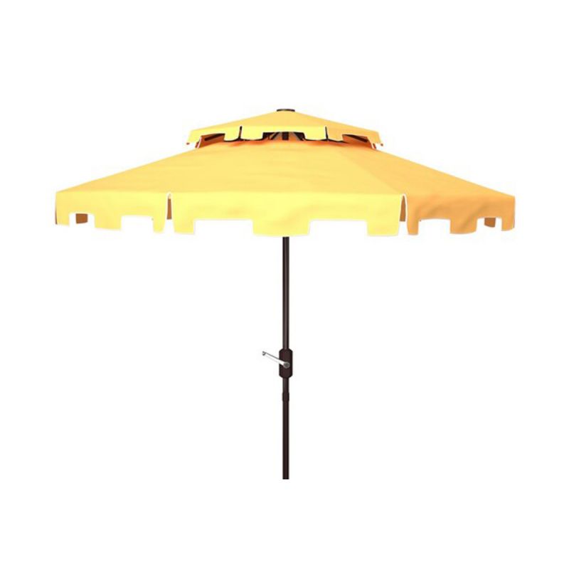 Safavieh - Zimmerman 9Ft Double Top Umbrella - Yellow - White - PAT8200F