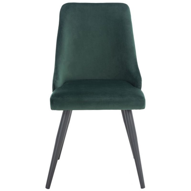 Safavieh - Zoi Upholstered Dining Chair - Malachite Green - Black  (Set of 2) - DCH7500D-SET2