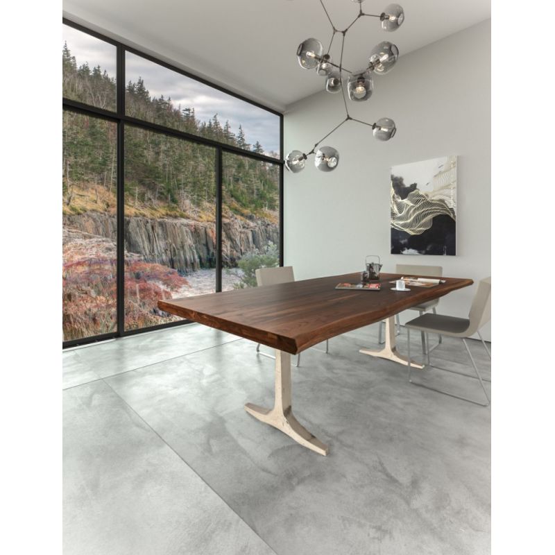 Saloom Furniture - Apollo Wave Edge Dining Table 42 x 80 x 29 in Walnut - MWWS-4280-APO-Walnut-G