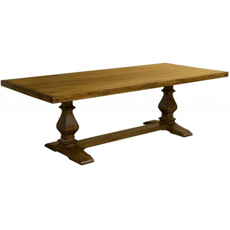 Saloom Furniture - Ashford Trestle Dining Table 42 x 72 x 29 in Distressed Flax - MDWS-4272-ASH-Distressed-Flax-G