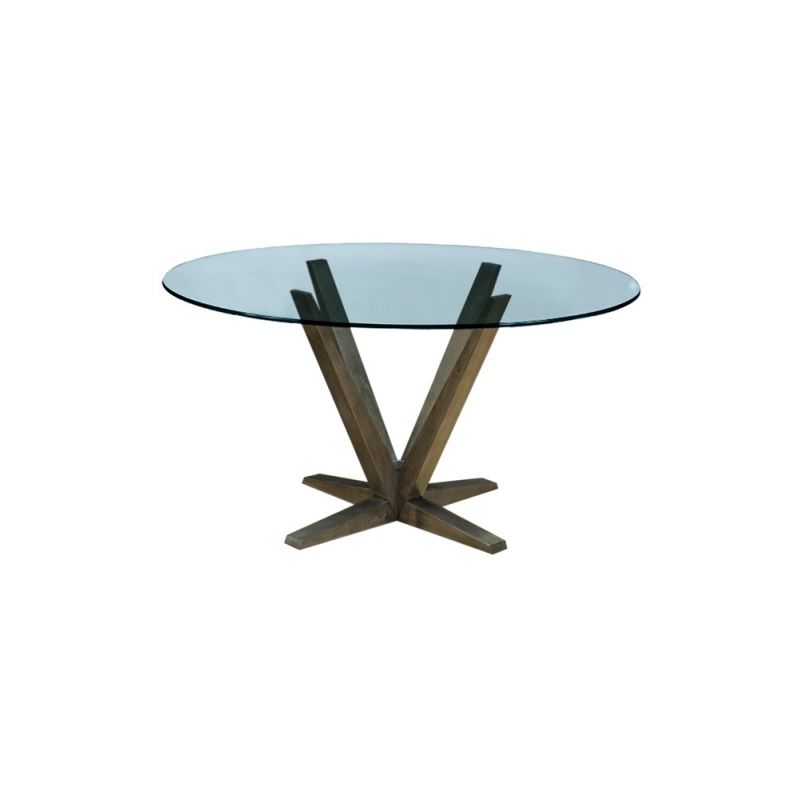 Saloom Furniture - Aura Glass Dining Table 48 x 48 x 29 in Nantucket - SKGO-4848-AUR-Nantucket-G