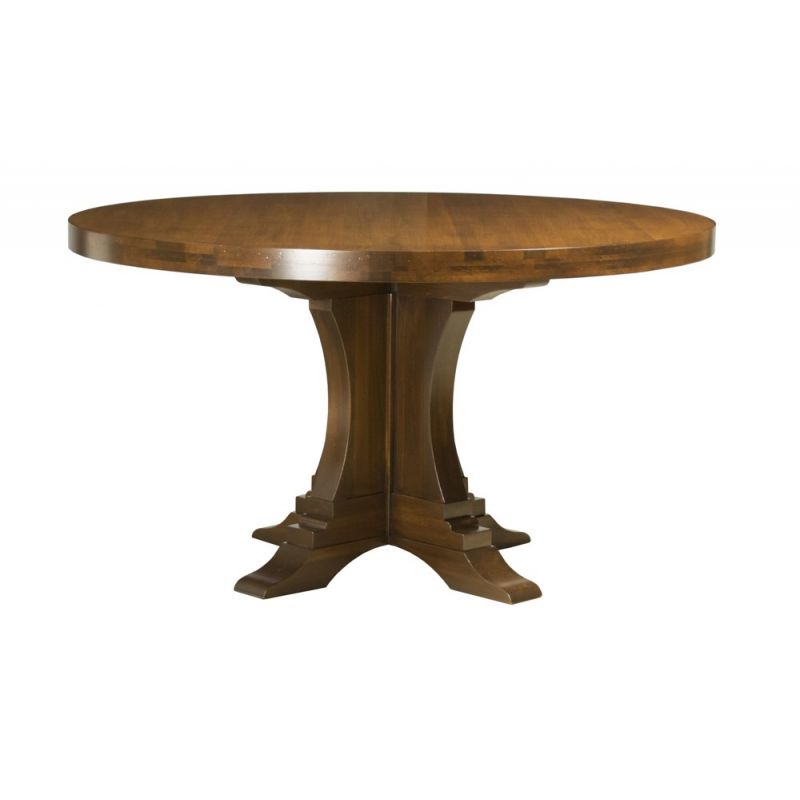 Saloom Furniture - Bristol Pedestal Dining Table 48 x 48 x 29 in Distressed Walnut - MDWO-4848--BRI-Distressed-Walnut-G