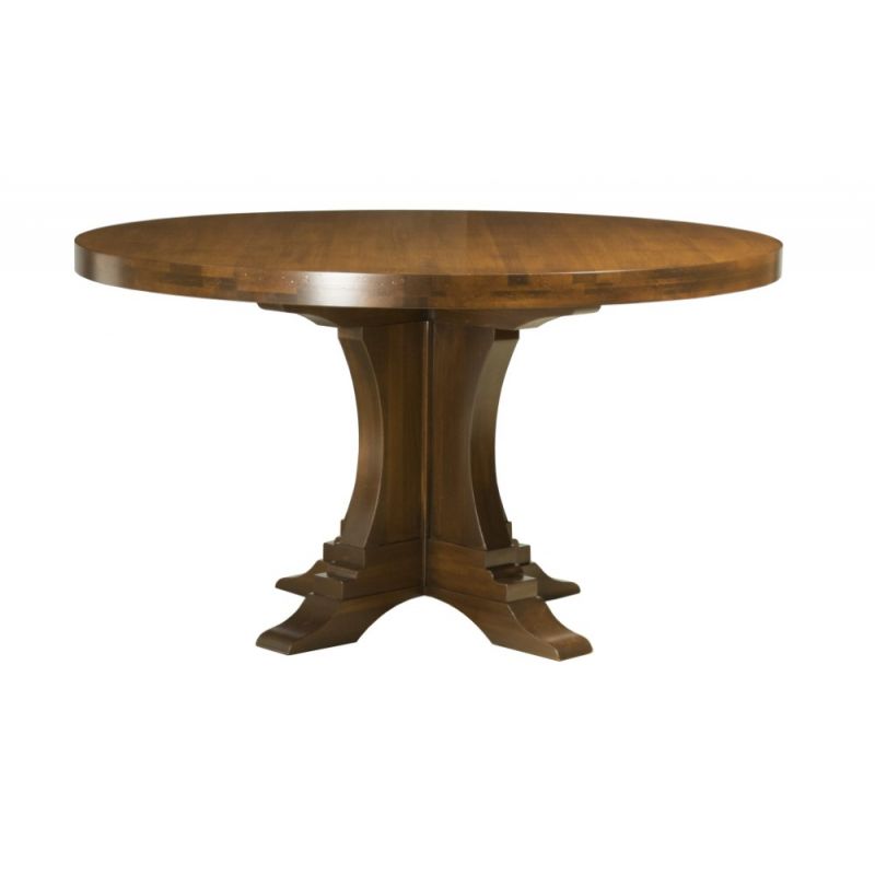 Saloom Furniture - Bristol Pedestal Dining Table 60 x 60 x 29 in Distressed Walnut - MDWO-6060-BRI-Distressed-Walnut-G