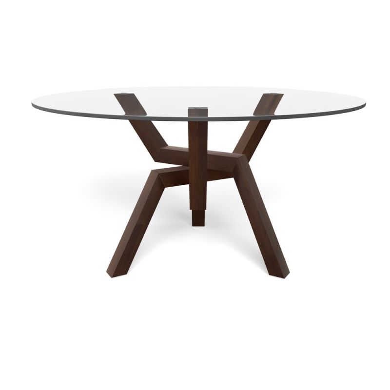 Saloom Furniture - Cleo Glass Dining Table 48 x 48 x 29 in Java - GCFO-4848-CLEO-Java-G